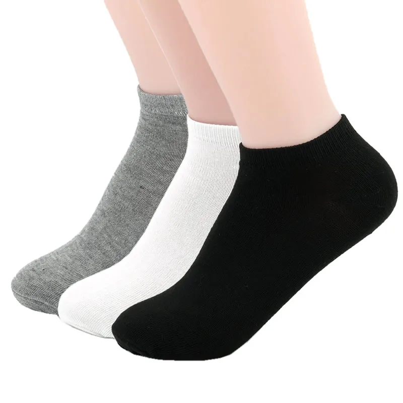 10 Pairs Solid Color Women Socks Breathable Sports socks Casual Boat socks Comfortable Cotton Ankle Socks Size 36-44 white black