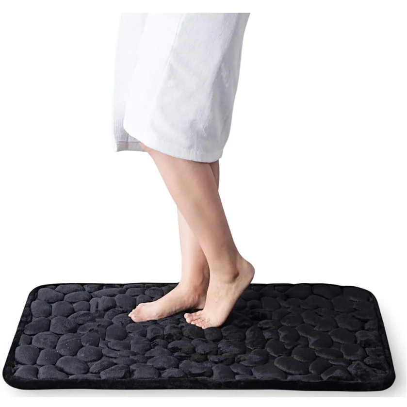 Alfombrilla superabsorbente para puerta de baño y sala de estar, alfombrilla antideslizante de espuma viscoelástica con relieve de pluma de ganso, envío directo