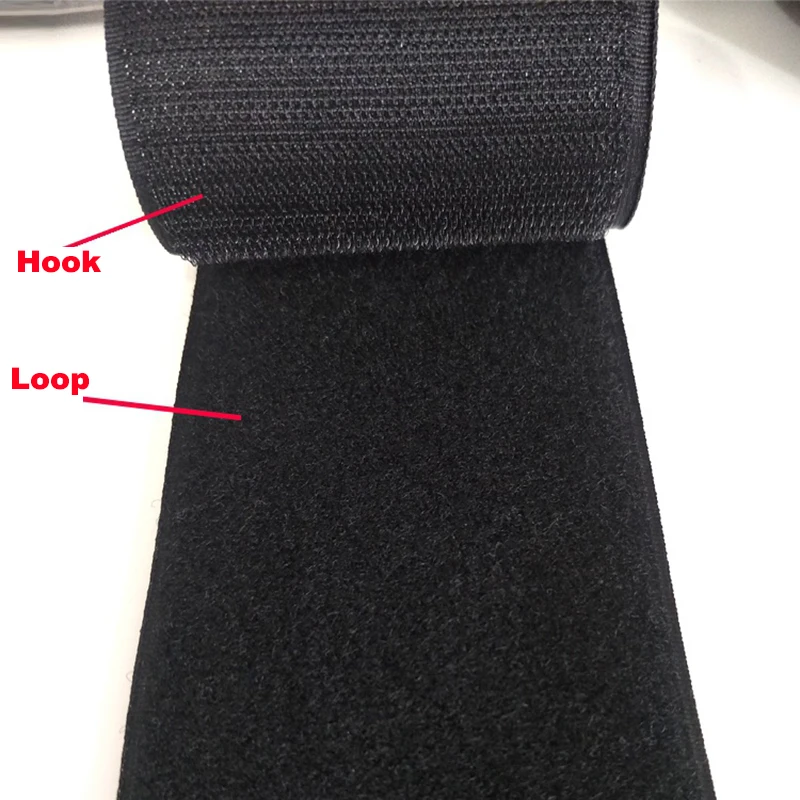 100MM Hook Loop Wholesale 25Meter/Pair Adhesive Hook and Loop Fastener Tape Sew-On Accessories Black White Magic Tape No Glue