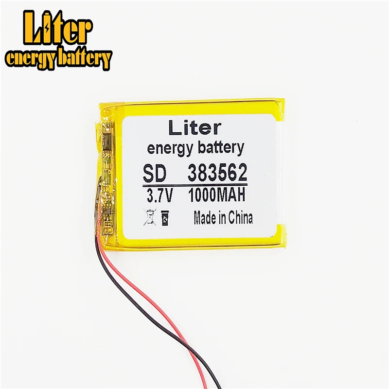 3.7V 383562 403560 Liter Energi Lipo Rc Battery 1000Mah untuk Rc Li Polimer Helikopter Kecil, GPS MP3,MP4, Alat