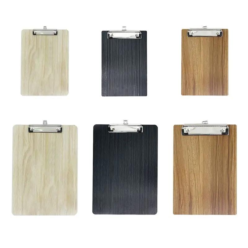 2022 New Portable A4 A5 Wooden Writing Clipboard File Hardboard Office School Stationery