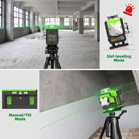 Huepar P04CG 4D 16 Lines Cross Lines Osram Green Beam Bluetooth & Remote Control Functions 4D Laser Levels with Hard Carry Case
