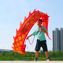 Lunghezza personalizzata Festival cinese drago per bambini adulti placcatura in oro danza drago oggetti di scena regali di capodanno prestazioni per feste