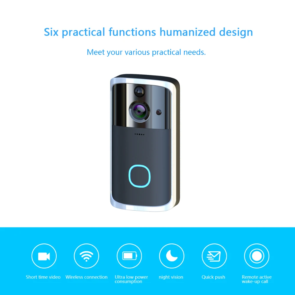 Timbre de puerta con cámara de Video Visual, intercomunicador con alarma IR, visión nocturna, cámara de seguridad inalámbrica para el hogar, timbre