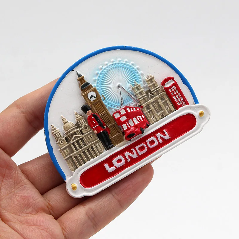 3D refrigerator pasted magnetic world tourism souvenir creative gifts fridge magnets England London bus soldier souvenir gifts