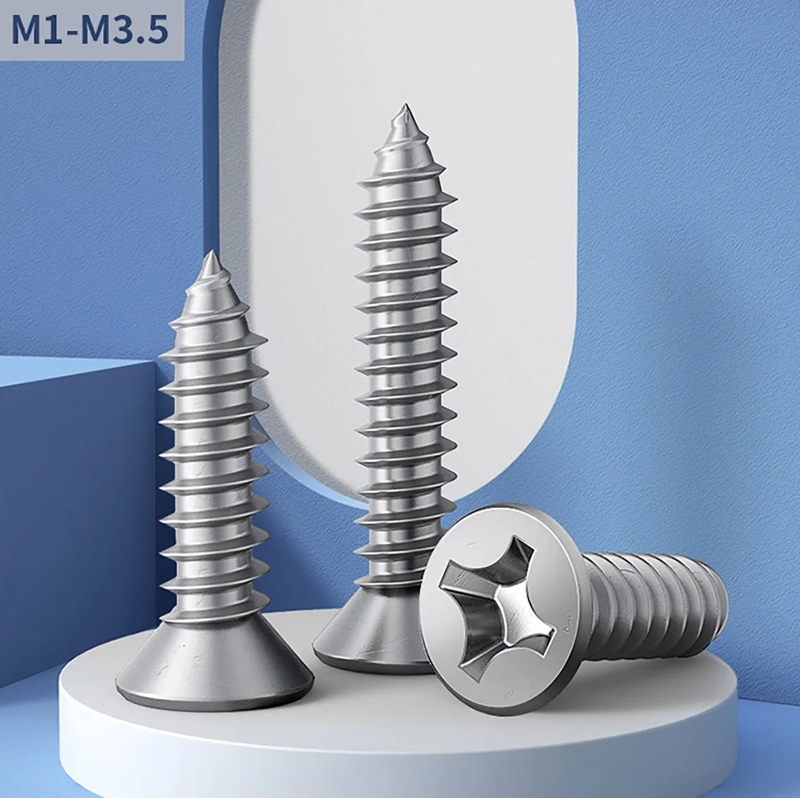 

M1-M2.6 Countersunk Phillips Self Tapping Small Screws 304 A2 Stainless Steel Cross Flat Head Tapping Wood Screws Micro Bolts