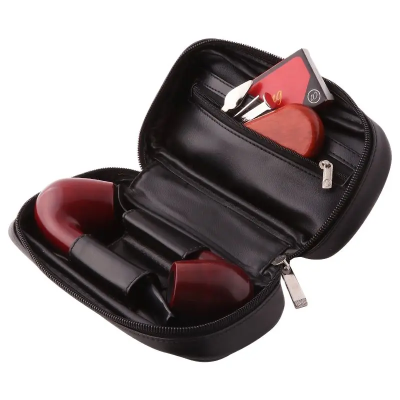 Tobacco Smoking Pipe Bag Soft PU Leather Smell Proof Portable Herb Smoking Pipe Case Smoking Tools Accessories