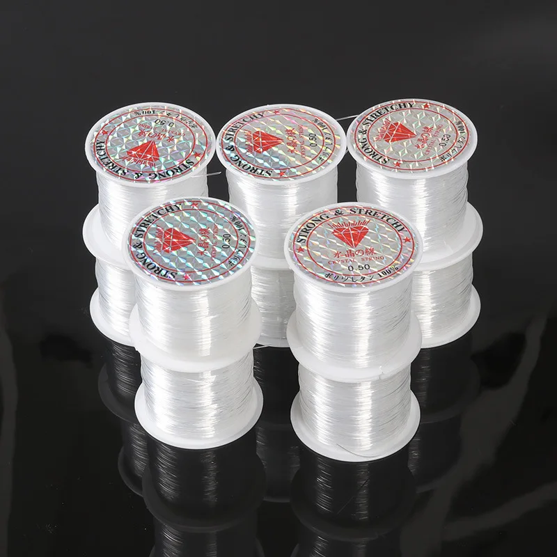 0.2/0.3/0.4/0.5/0.6/0.8mm 10-100m przezroczysty, nierozciągliwy żyłka nylonowa sznurek frezowanie do wyrobu naszyjnika DIY — zdjęcie 5