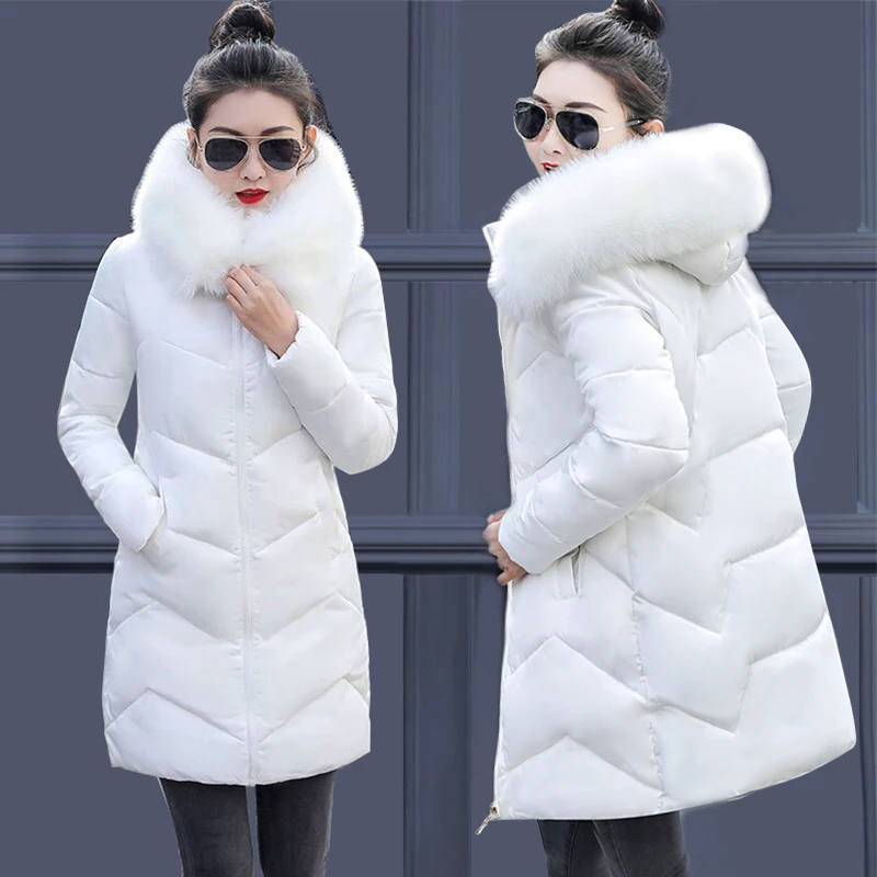 Big Fur Winter Coat Female Jacket New 2023 Hooded Parka Warm Winter Jacket Women Wadded Ladies Plus size 6XL Women's down jacket