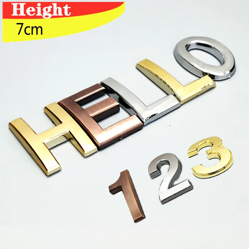 7cm Numeral Door Plaque House Drawer Sign Plating Gate 3D Digits Plastic Number Apartment Hotel  Home Sticker Address Door Labe