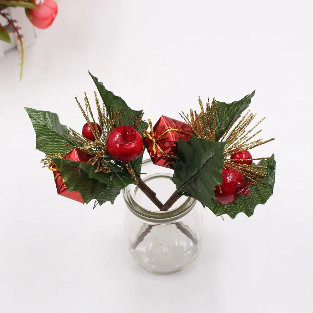 Artificial Flower Leaf Plastic Artificial Berry Bouquet Wedding Party Home Christmas Decoration Photography Scenery Accessories