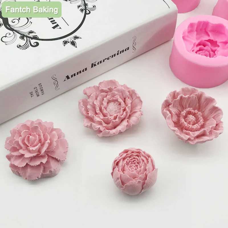 3D Rose Flower Moulds DIY Plaster Work Clay Resin Art Soft Silicone Fondant Cake Mold Soap Ice Chocolate Decoration Baking Tool