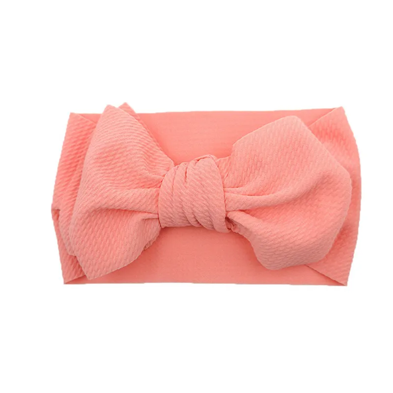 2021 Baby Accessories Infant Baby Girl Cute Bow Headband Newborn Solid Headwear Headdress Nylon Elastic Hair Band Gifts Props