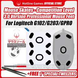 2 Sets Hotline Games 3.0 Competition Level Mouse Skates Mouse Feet Pad Replacement for Logitech G102 G203 G Pro 0.28mm/0.8mm