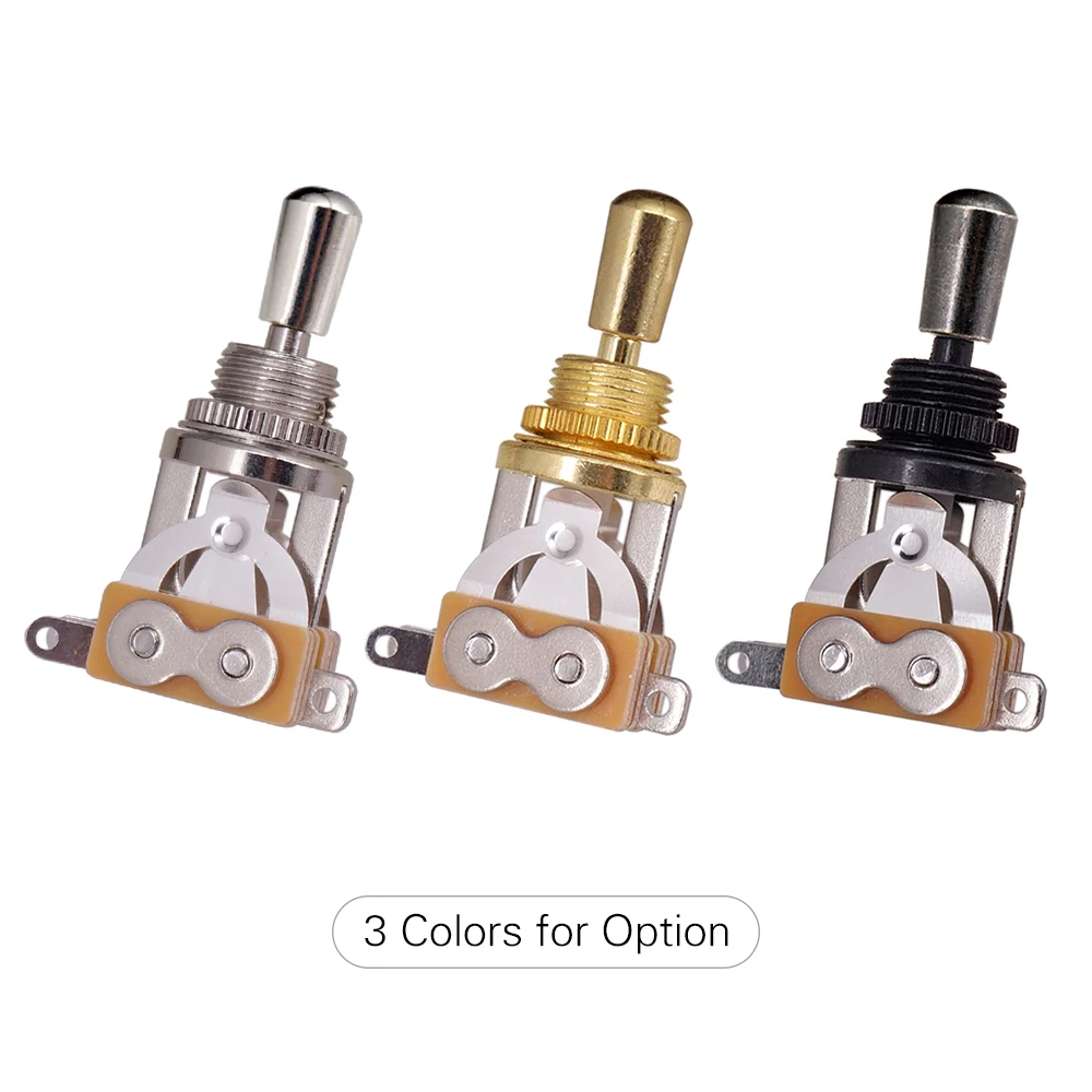 3 Way Short Straight Guitar Toggle Switch Pickup Selector with Brass Hat  for Les Paul LP SG Electric Guitars