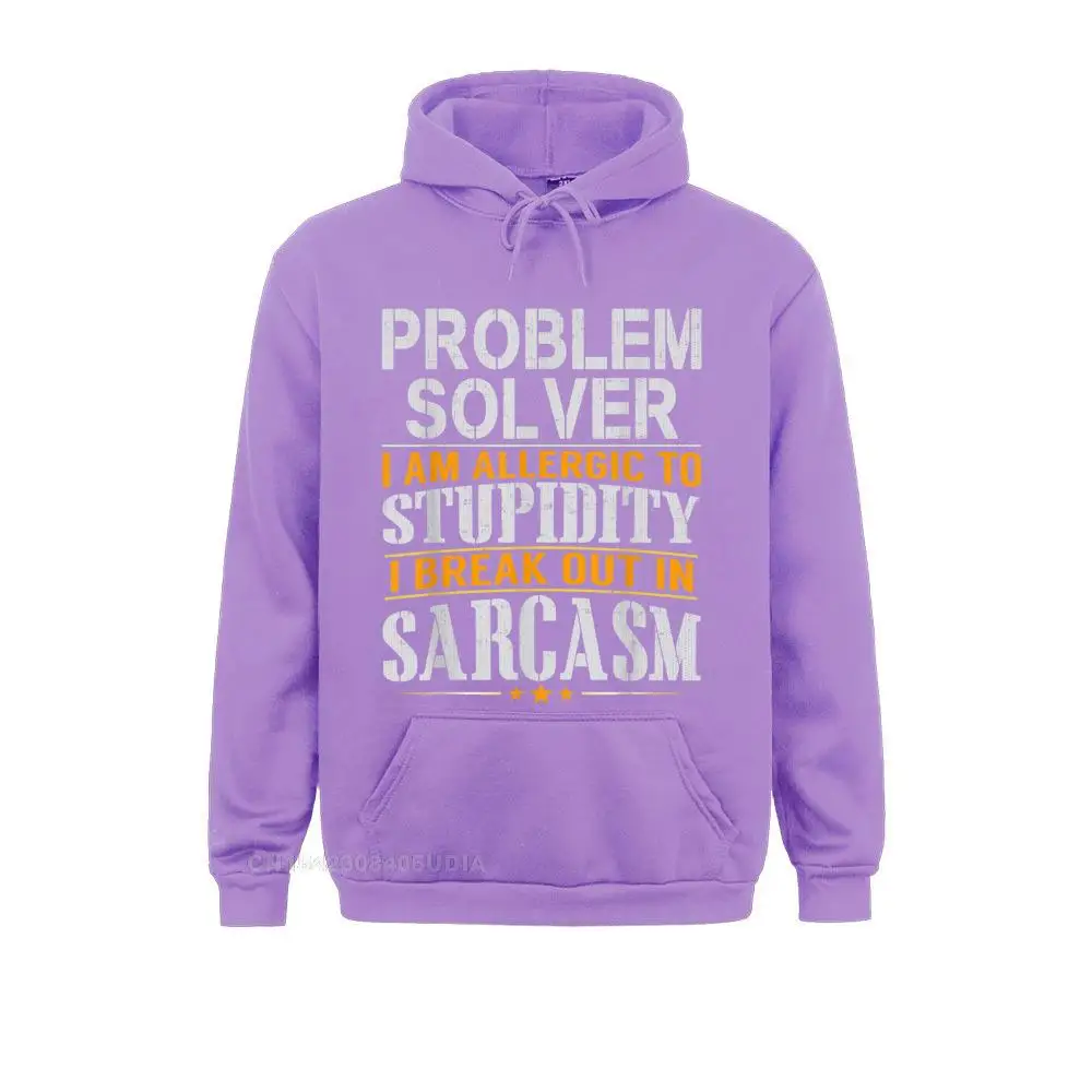 Hoodies Problem Solver Allergic To Stupidity Sarcasm Hoodie Thanksgiving Day Long Sleeve Women Sweatshirts Geek Hoods Hot Sale