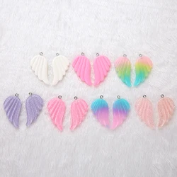 5 Pair/Lot 40*23mm Cute Glitter Angel Wings For Handmade Decoration Bracelets Necklace Earring Keychain Jewelry Making