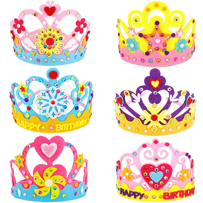 Kids handicraft toys Creative DIY Toy Crown With rhinestones Educational toys For children Girl & Boy  Art Party Handmade gift