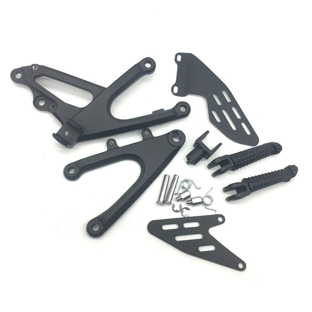 Motorcycle Black Front Rider Foot Pegs Footrest Bracket Fit For Yamaha YZF R1 2007-2008