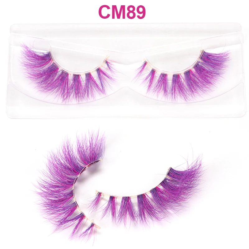 OKAYLASH 3D 6D False Colored Eyelashes Natural Real Mink fluffy Style Eye lash Extension Makeup Cosplay Colorful Eyelash
