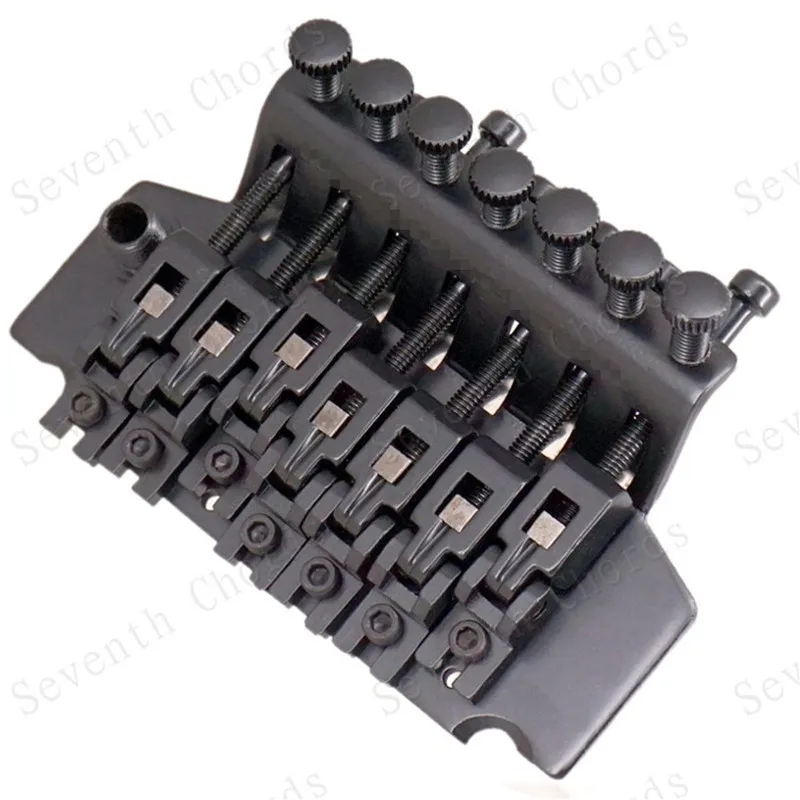 EIN Set Von Schwarz 7 Saiten Tremolo Brücke Doppel Verriegelung Systyem Für Elektrische Gitarre Zubehör Teile Musical Instrument – Detail 6
