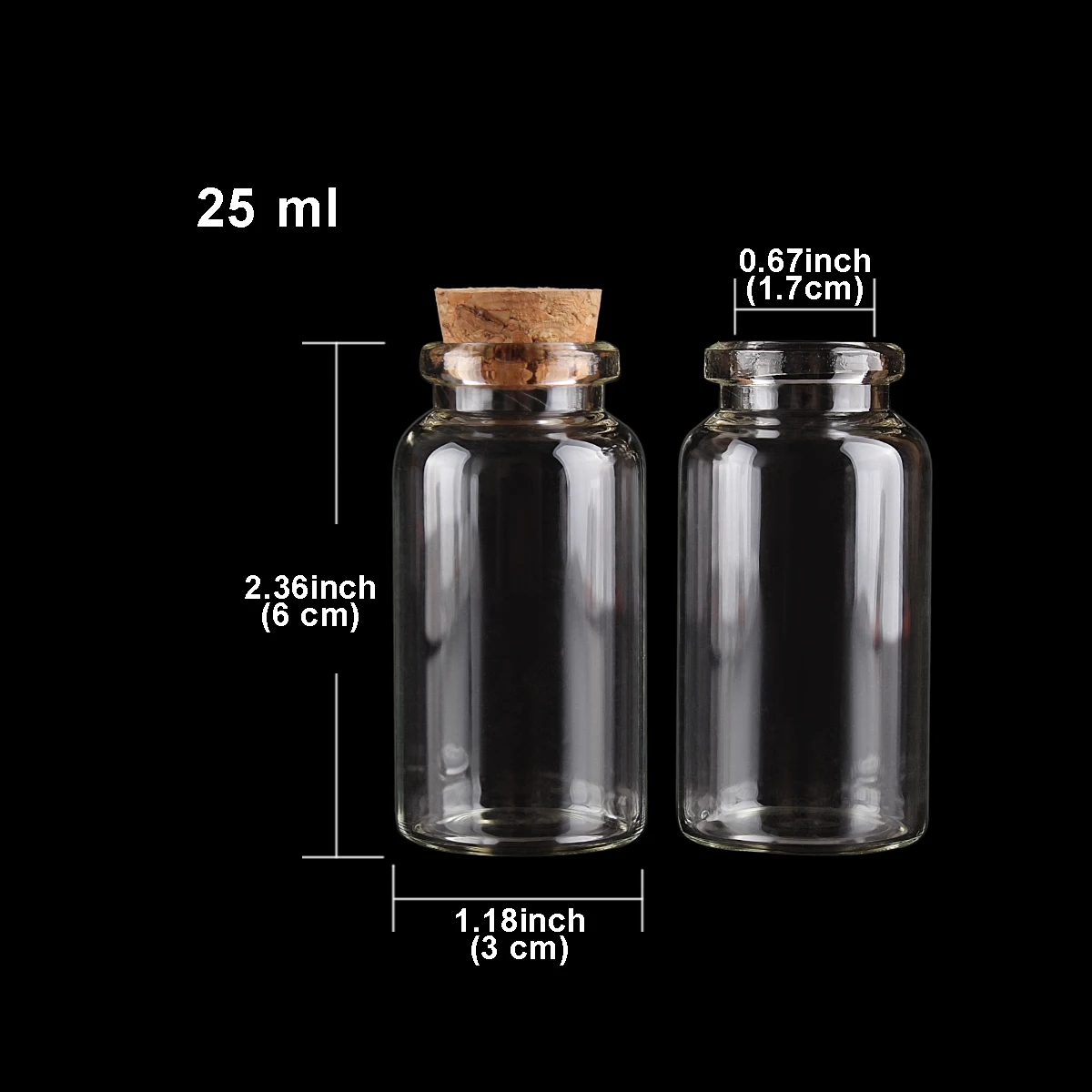 5pcs 25ml 30*60mm Message Bottles with Cork Lids Glass Jars Glass vessels Glass Drifting bottle For Wedding Favors