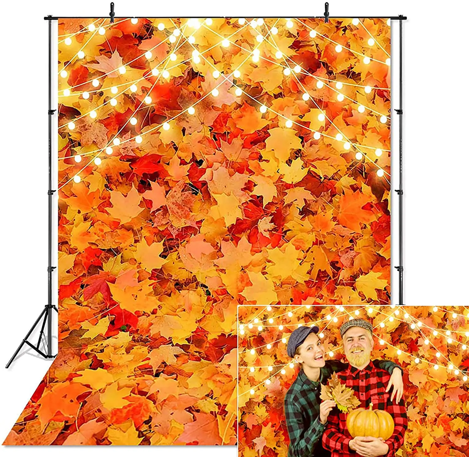 

Autumn Forest Maple Leaves Scenery Photography Backdrop Fall Scene Harvest Thanksgiving Background Decorations Party Photoshoot