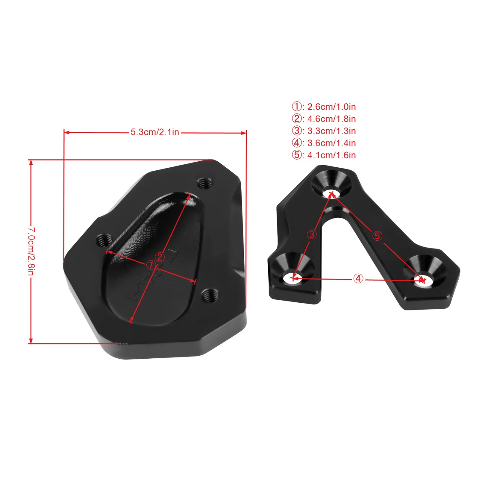 For Yamaha YZF-600 R6 YZFR6 YZF600 YZF-R6 2006-2016 Motorcyle CNC Kickstand Foot Side Stand Extension Support Plate Enlarge Pad