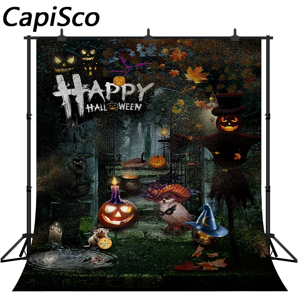 Capisco-Fondo de fotografía de calabaza de Halloween, suministros de fiesta, retrato de niños recién nacidos, Fondo de noche de otoño, sesión de fotos de estudio