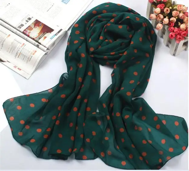 1PC Lovely Fashion Women Soft Cotton Lady Comfortable Long Neck Large Scarf Shawl Voile Stole Dot Warm Scarves Gift Hot