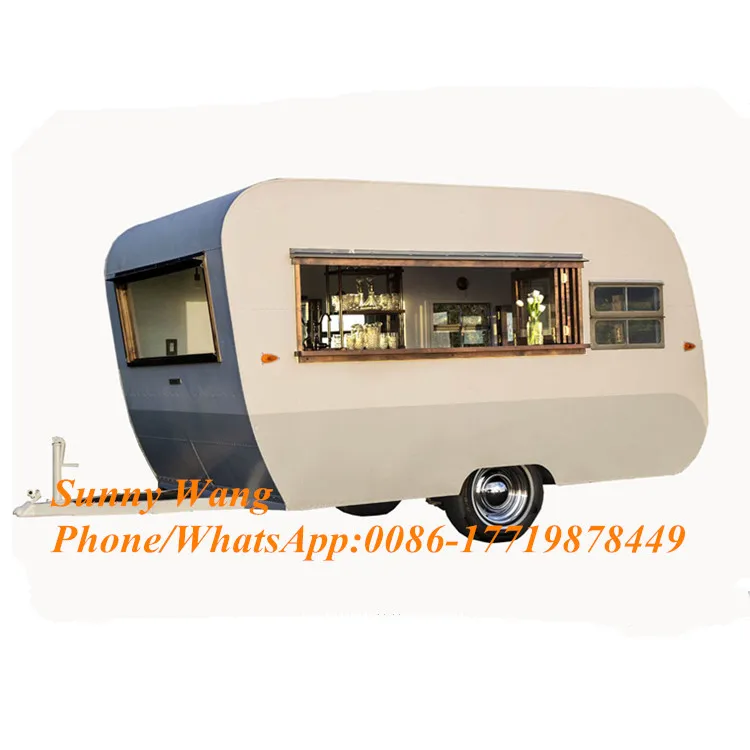 Mobile caravan crepes car concession fast vintage bbq square food vending truck hamburger food truck burger cart for sale