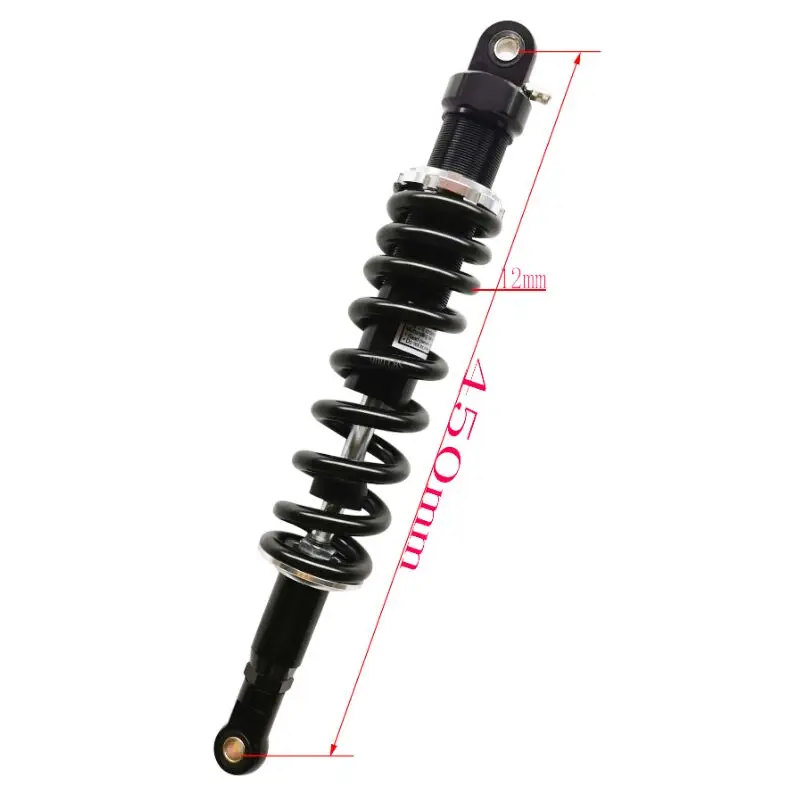 12MM Pieces 450MM  motorcycle rear air suspension shock absorber for HONDA YMAHA SUZUKI kawasaki Aprilia Benelli  black