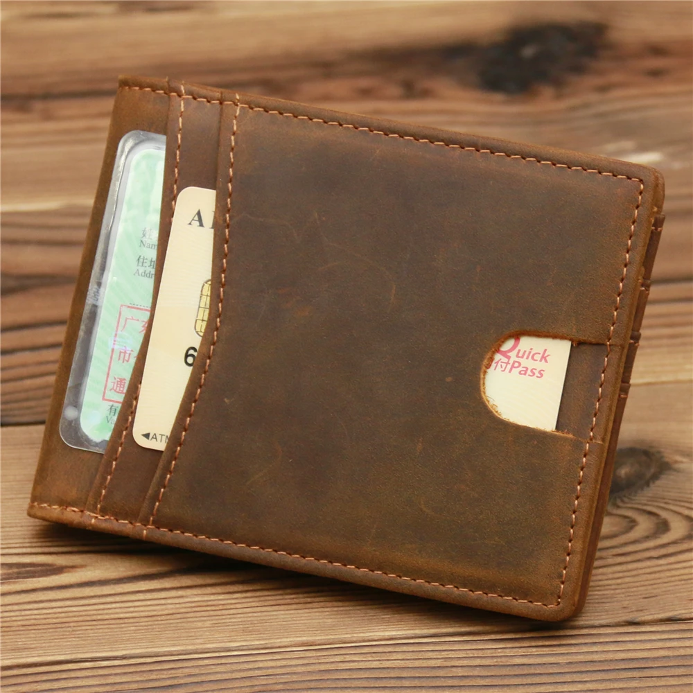 

Genuine Leather Wallet Clip Cowhide Wallet Men 2021 Brand Coin Wallet Small Clutches Purse Coin Pouch Short Men Wallet