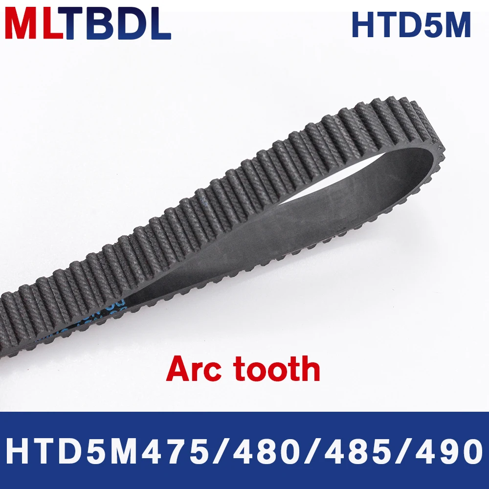 HTD 5M Timing Belt 475/480/485/490mm Length 10/15/20/25mm Width 5mm Pitch Rubber Pulley Belt Teeth 95 96 97 98 synchronous belt