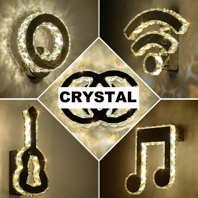 

Modern Crystal Wall Lamp Modern Dimming Stylish Luminaire for Bedroom Bathroom Living Room Mirror Decorative Led Wall Lamps