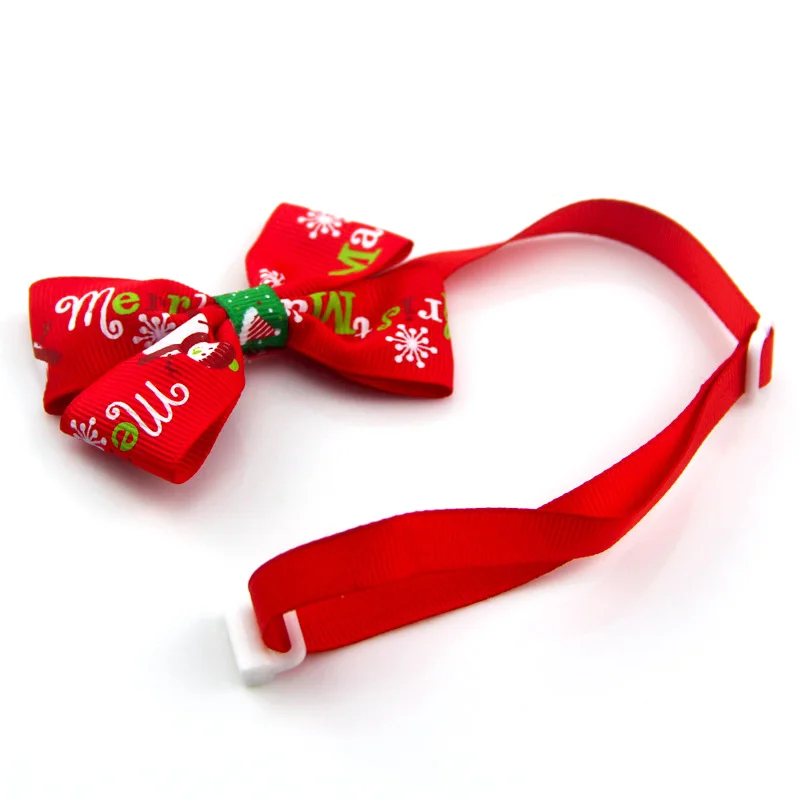 Christmas Cat Dog Collar Adjustable Pet Neck Strap Holiday Cats Dog Bow Tie Cat Puppy Cat Necklace Cat Dog Grooming Accessories