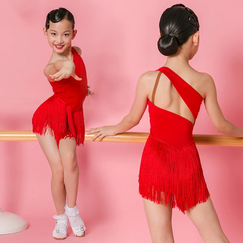 Fringe Latin Dance Dress For Girls Stage Costume Chacha Outfit Tap Dance Wear Kids Ballroom Dance Clothes Tango Dresses  JL1457 image 3