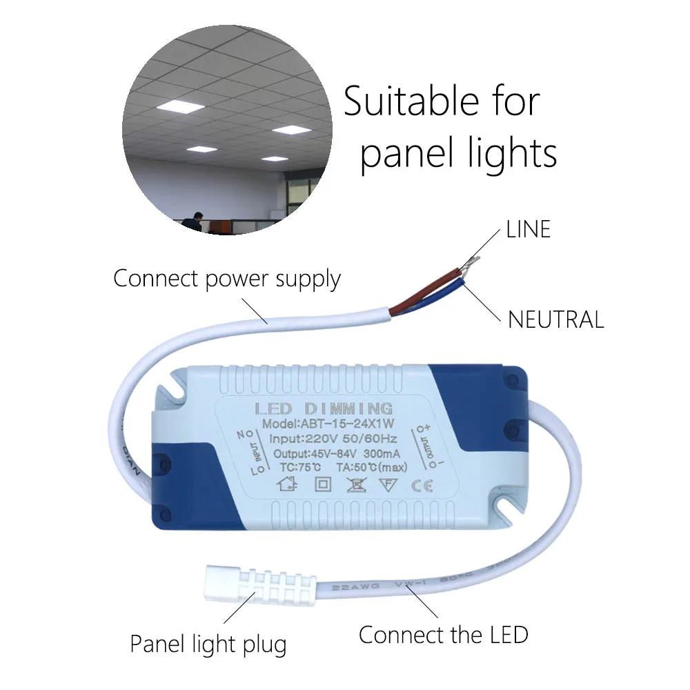 Imagem -04 - Adaptador de Alimentação do Transformador com Led Adaptador de 3w 5w 7w 12w 18w 20w Ac220v 300ma para Luz de Painel