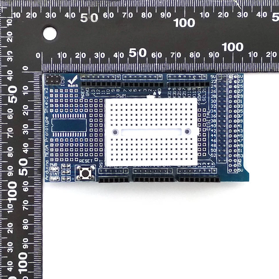 ยี่ห้อใหม่ Prototype Shield Protoshield V3 ขยายบอร์ดบอร์ดขนมปังขนาดเล็ก MEGA สีฟ้า + สีขาว