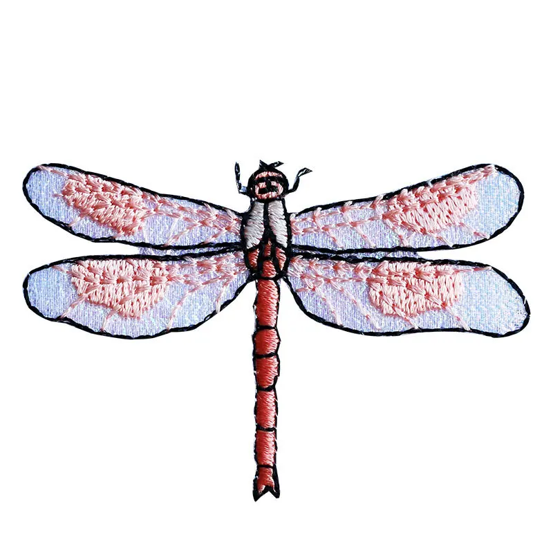 Lovely Dragonfly Embroidery Patch DIY Simple Fashion Iron-on Patches for Clothing Decorative Cloth Sticker T-shirt Bag Hat Decor