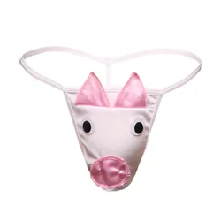 Men's Funny Panties 3D Pig Thong Sexy Shorts Panties Male Micro Briefs Cartoon Pig Ear Sexy Underwear Men Cute Lingerie Thongs