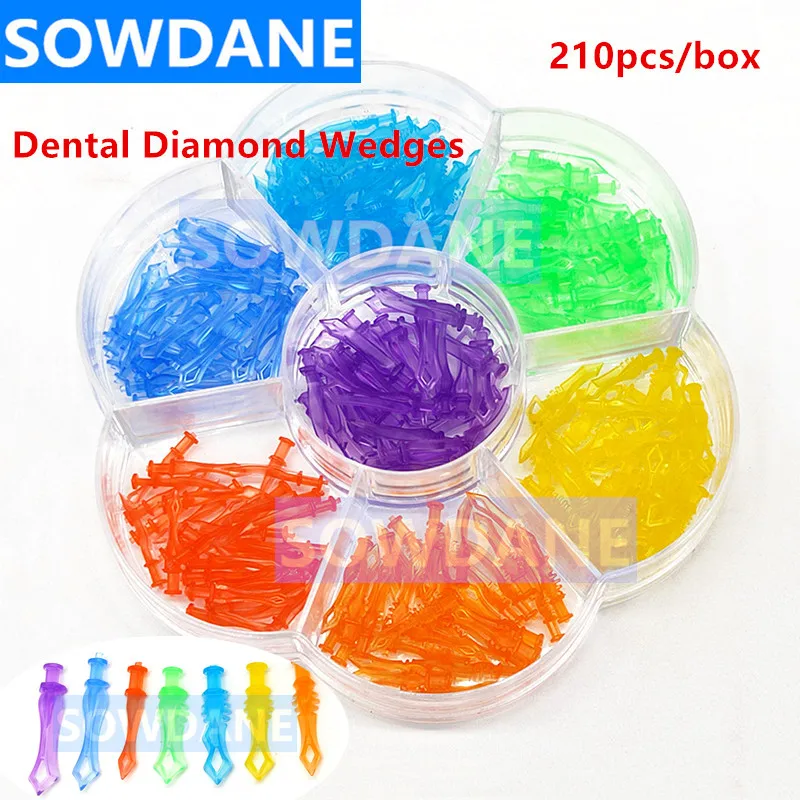 

210pcs Autoclavable Dental Diamond Wedges Interdental Teeth Wedge Dentist Tools Dental Materials