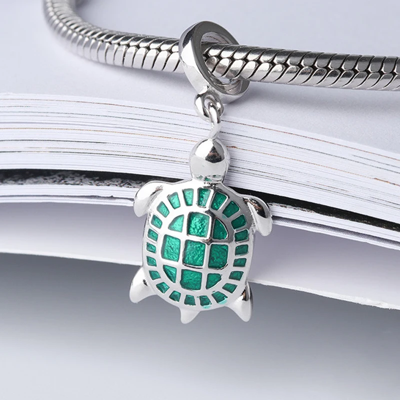 Sg 925 Sterling Silver Summer Sea Animal Cute Turtle Beads Charms Fit Original Europe Bracelets Jewelry Making Gifts for Women