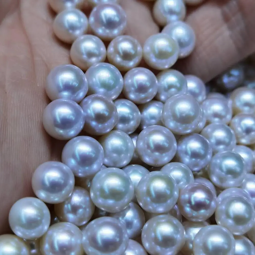 

free shipping,top high quaility 5 pcs/lot,6.5-8.5 mm AAA perfect round,100% Nature freshwater loose pearl,half hole drilled