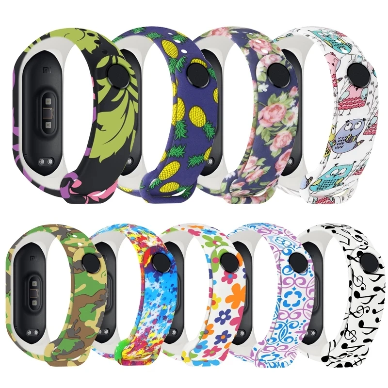 Dây Đeo Cho Xiaomi Mi Band 4 5 6 3 Cá Tính Graffiti Phong Cách Dây Đeo Tay Cho Mi Band 3 5 6 Silicone vòng Đeo Tay Thay Thế Ban Nhạc