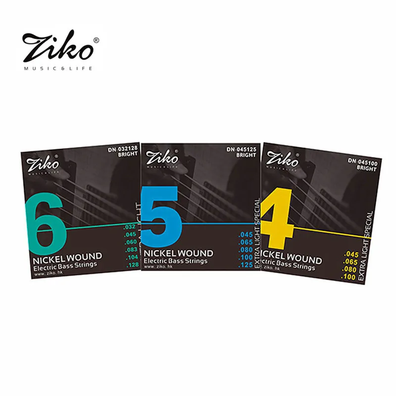 DN-045 ZIKO 4 / 5 / 6 Strings Bass Electric Guitar Strings Carbon Steel Hexagonal Alloy Beginner Professional Practice Strings