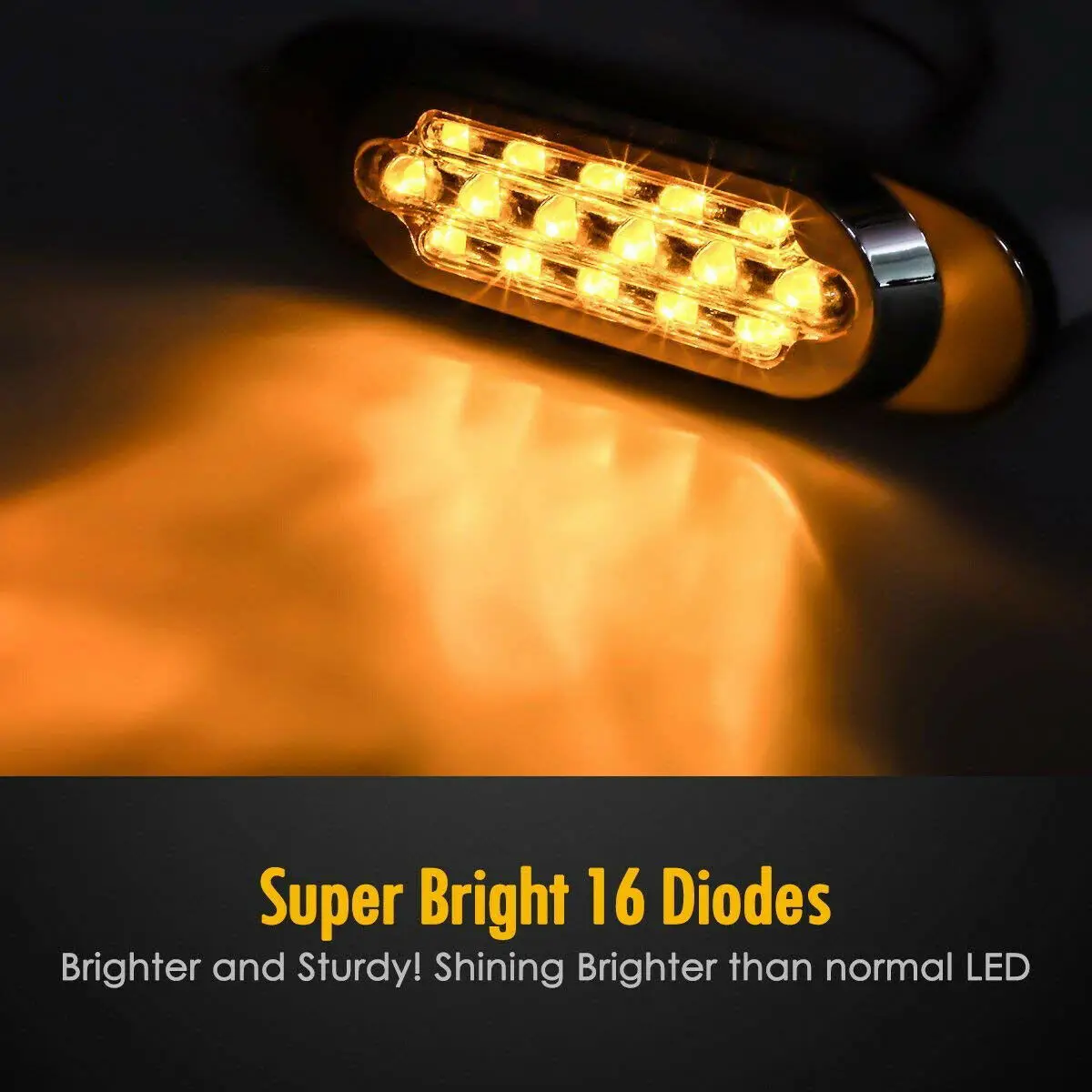 4pcs 16 LED Side Marker Lights for Freightliner Peterbilt Truck Cab Sleeper DC12V Truck Trailer Lorry Warning Fog Light Bar