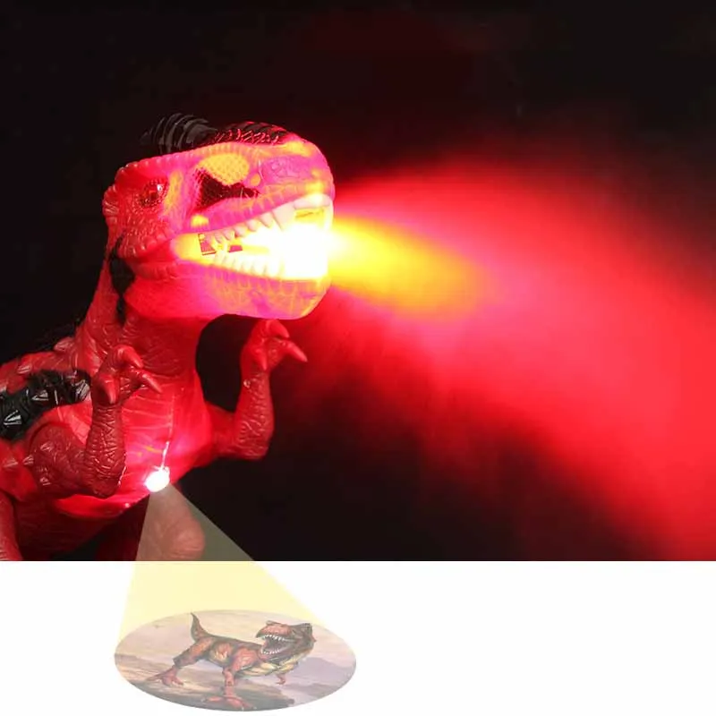 Hot new fire-breathing electric dinosaur 3D Tyrannosaurus design Light projection Walking sound model Situational animal pet toy