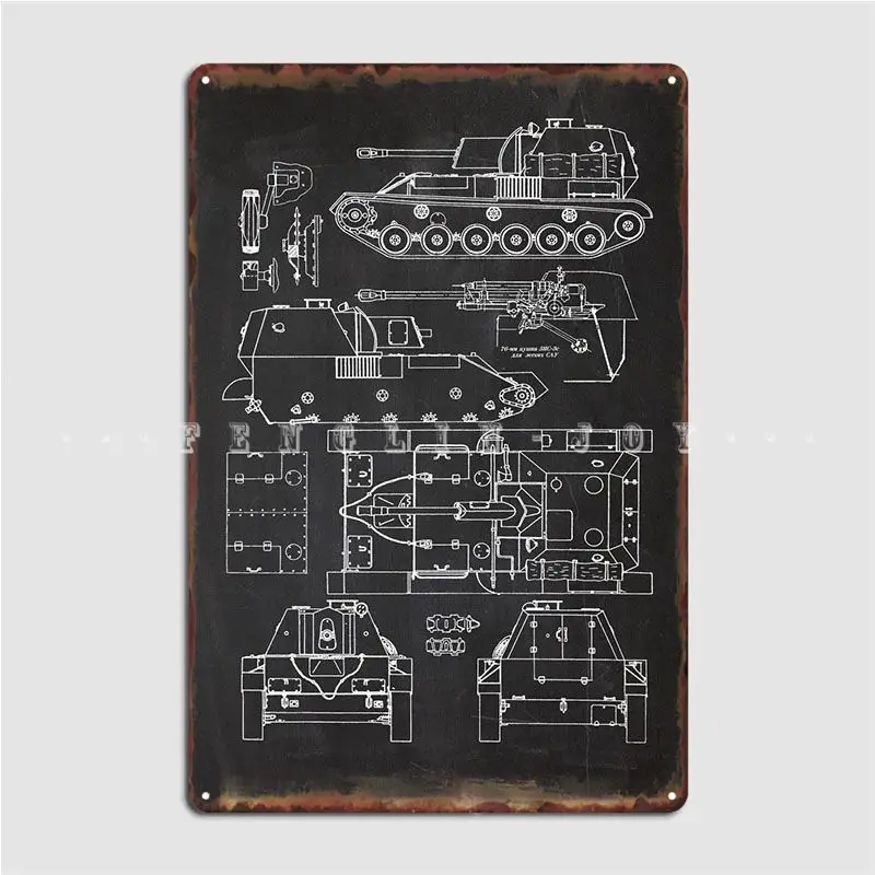 Su 76 Self-Propelled Gun Metal Sign Wall Plaque Club Home Pub Garage Personalized Tin Sign Poster