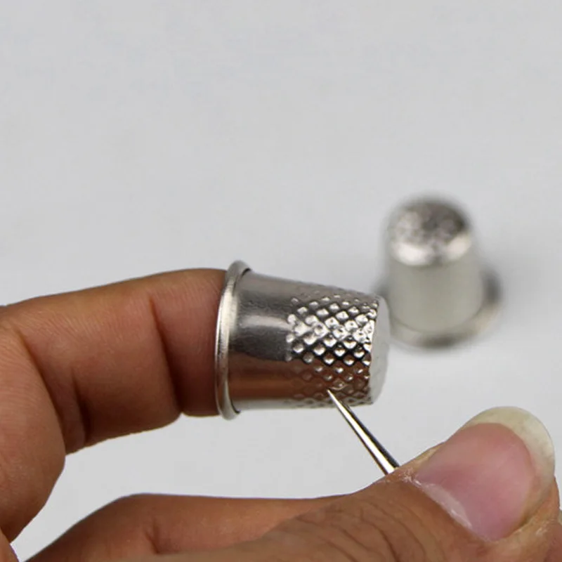 3 Pcs ditali strumento per cucire su misura impugnatura in metallo argento protezione per scudo per dita Pin ago lavoro manuale cucire accessorio macchina